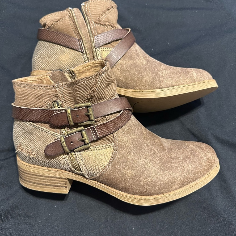 Brown Ankle Boots with Buckle Detail